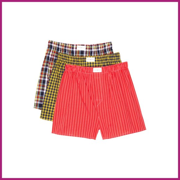 Cotton Poplin Woven Boxers 3-Pack with Front Fly Opening